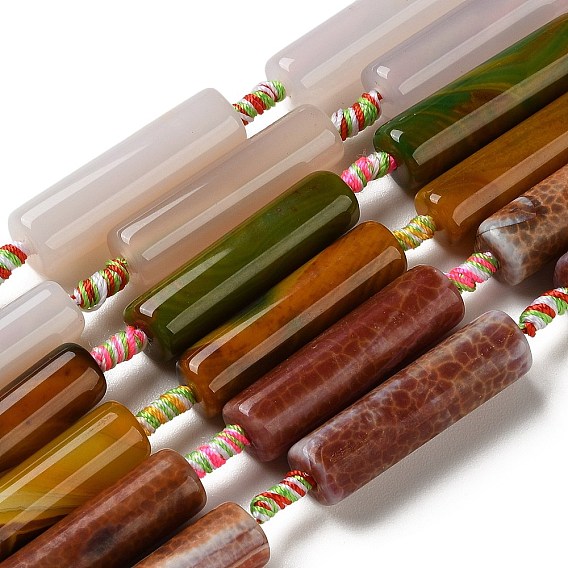 Природный агат бисер нитей, колонка