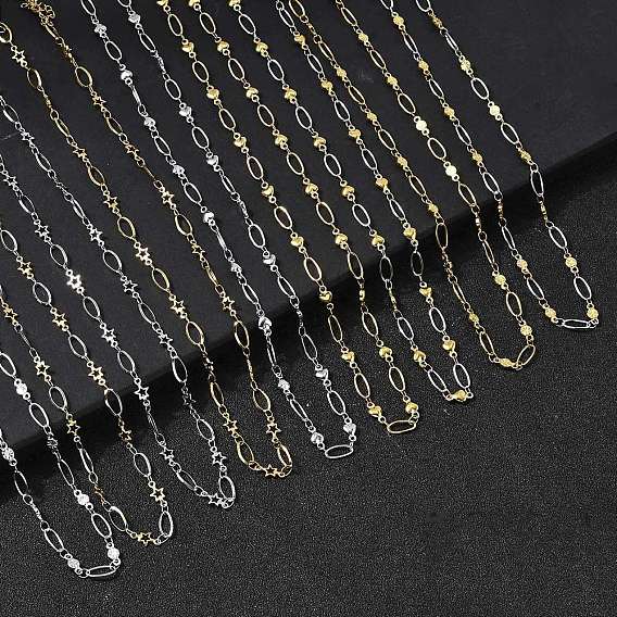 304 ожерелья из звеньев цепи из нержавеющей стали для женщин, ионное покрытие (ip)