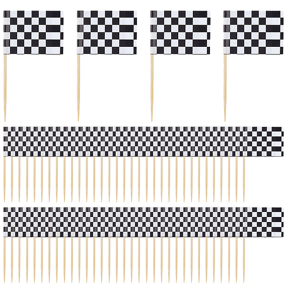 7пакеты, бумажный гоночный флаг, вкладыш для торта, украшение, с палкой, для украшения торта на день рождения