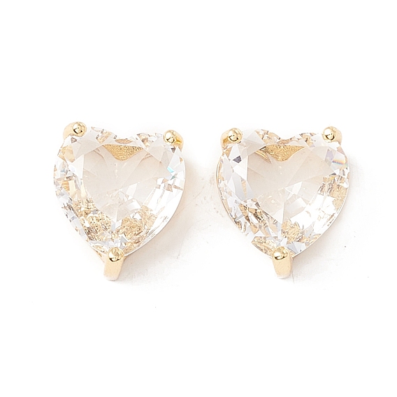 Реечное покрытие латунь инкрустация кубическим цирконием многожильные звенья, долговечный, без кадмия и без свинца, сердце, реальный 18 k позолоченный