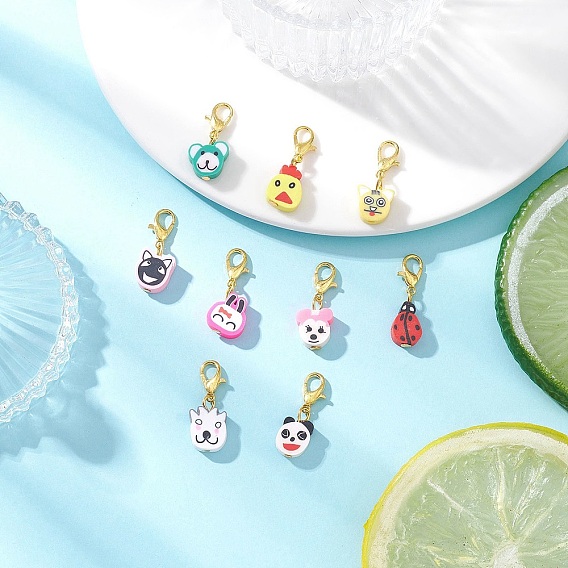 Кулон из полимерной глины ручной работы, животное, Сплав с застежками когтя омара