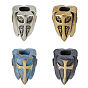 4Pcs 4 Styles Brass European Beads, Large Hole Beads, Cross & Shield
