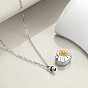 Heart with Sunflower Alloy Urn Ashes Necklaces Necklace, Memorial Word Necklace