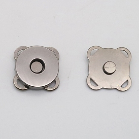 Alloy Magnetic Buttons Snap Magnet Fastener, Flower, for Cloth & Purse Makings