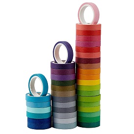 CRASPIRE 40 Colors Solid Decorative Paper Tapes, Adhesive Tapes, for DIY Scrapbooking