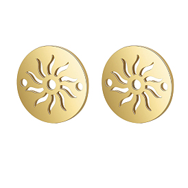 304 соединительные звенья нержавеющие, лазерная резка, плоские круглые с солнцем