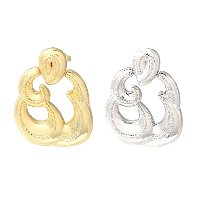 Boucles d'oreilles pendantes en laiton plaqué à crémaillère, larme creuse