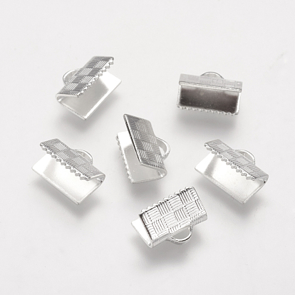 Обжимные концы из латуни, прямоугольные, 7x10 мм, отверстие : 1x3 мм