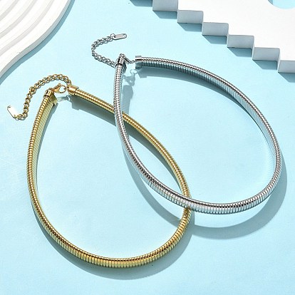 12мм 304 плоские ожерелья из нержавеющей стали в виде змейки для женщин, ионное покрытие (ip)