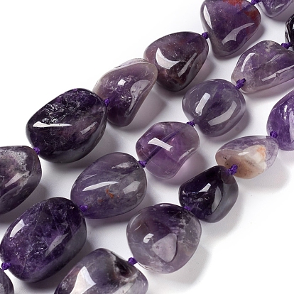 Natürlichen Amethyst Perlen Stränge, getrommelt Stein, abgestufte Perlenstränge, getrommelt Stein, Nuggets