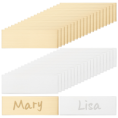 40 шт. 2 цвета самоклеящиеся 201 визитные карточки из нержавеющей стали, прямоугольные