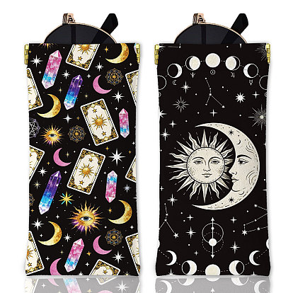 2Pcs Rectangle PU Leather Eyelasses Case, Portable Slip-in Sunglass Pouch