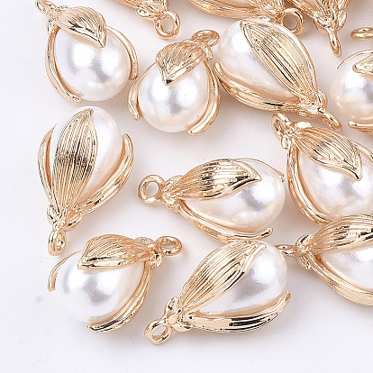 Абс пластмассовые жемчужные подвески, с легкими позолоченными сплавами, долговечный, слеза