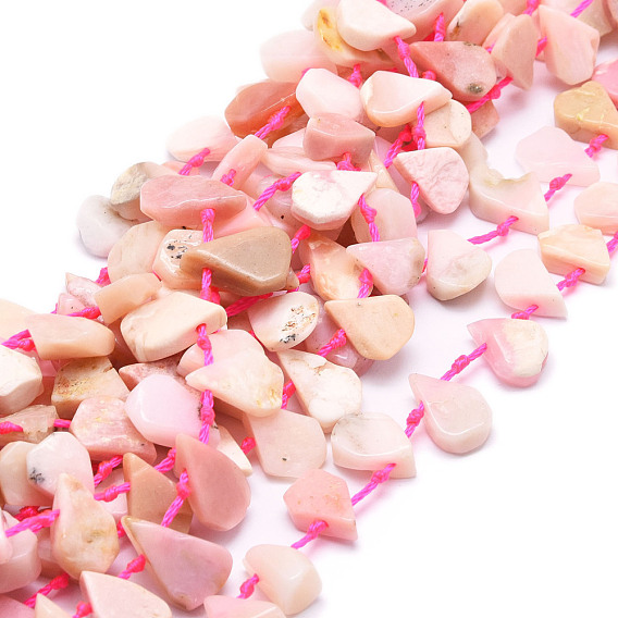 Natural Pink Opal Beads Strands, Teardrop