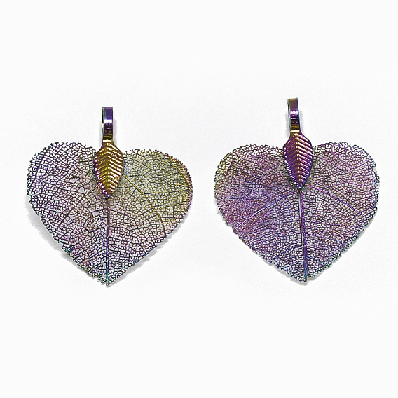 Железные подвески, гальванический натуральный лист, лист тополя