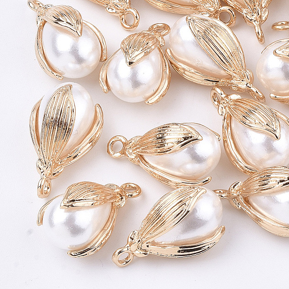 Абс пластмассовые жемчужные подвески, с легкими позолоченными сплавами, долговечный, слеза