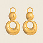 304 Stainless Steel Stud Earrings for Women, Double Ring