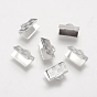 Extrémités de sertissage de ruban de laiton, rectangle, 7x10mm, Trou: 1x3mm