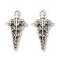 Tibetan Style Alloy Pendants, Wing with Snake Charms