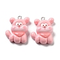 Opaque Resin Puppy Pendants, Dog Charms with Scarf