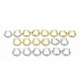 304 круглые серьги-кольца из нержавеющей стали с эмалью для женщин