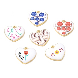 Pendentifs en laiton imprimés, charmes de coeur, crémaillère plaquage, plaqué longue durée, sans plomb et sans cadmium, réel 18 k plaqué or