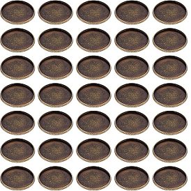 50 чашечки безеля из латуни в тибетском стиле с гладкими краями, кабошон настройки, плоско-круглые