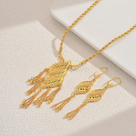 Комплекты из серег и ожерелий с ромбами и кисточками для женщин