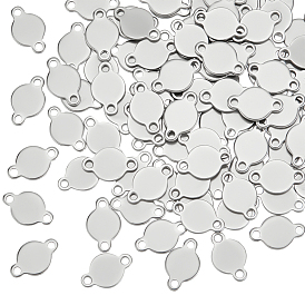 100шт 304 подвески из нержавеющей стали, плоские круглые ссылки