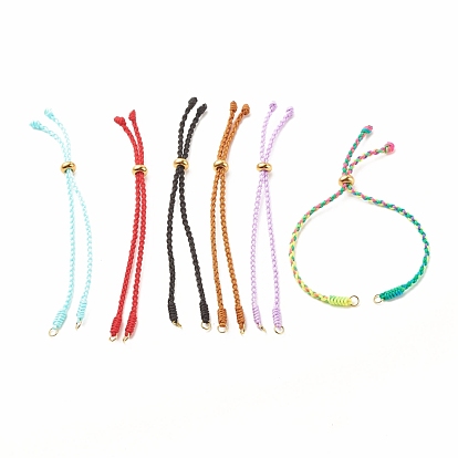Pulsera de cordón trenzado de hilo de nylon trenzado, con baño de iones (ip) 202 perlas de acero inoxidable, para hacer pulseras deslizantes