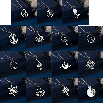 304 подвески из нержавеющей стали с лазерной резкой, золотой / нержавеющая сталь цвета