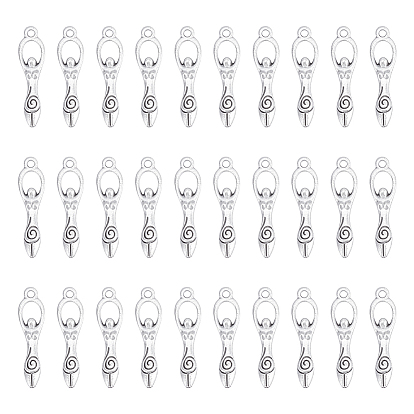 60 шт. Подвески из сплава в тибетском стиле, спиральная богиня