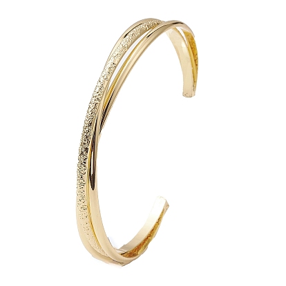 Criss Cross Brass Cuff Bangles, Long-Lasting Plated, Lead Free & Cadmium Free