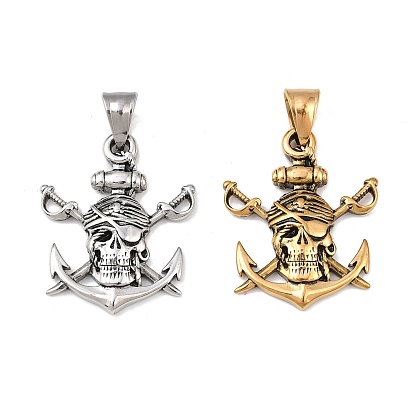 304 подвески из нержавеющей стали, подвески в виде пиратского черепа