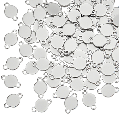 100шт 304 подвески из нержавеющей стали, плоские круглые ссылки