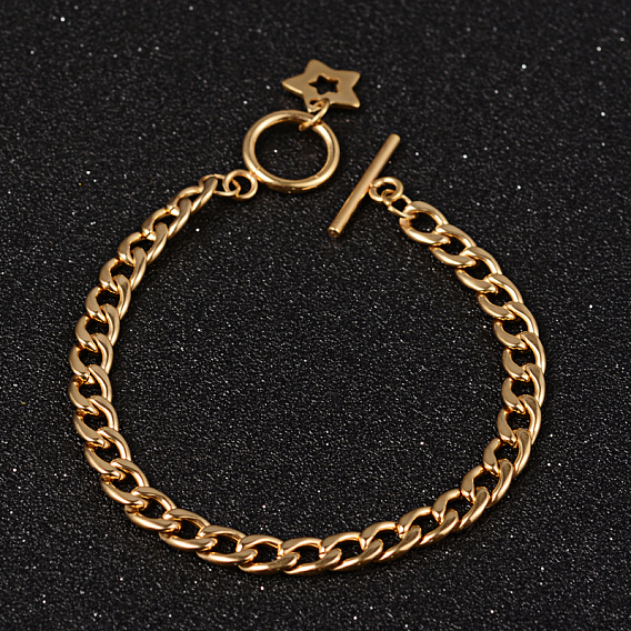 Звезда 304 из нержавеющей стали цепи браслеты обочины, с OT застежками, 7-1/2 дюйм (190 мм), 6 мм