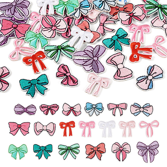 2 сумки 38 шт. самоклеящиеся нашивки из ткани с компьютерной вышивкой, наклеить патч, аксессуары для костюма, аппликация, бантом