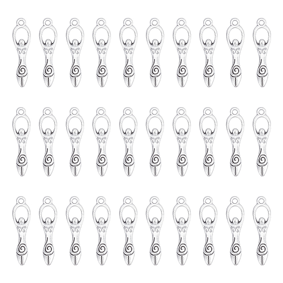 60 шт. Подвески из сплава в тибетском стиле, спиральная богиня