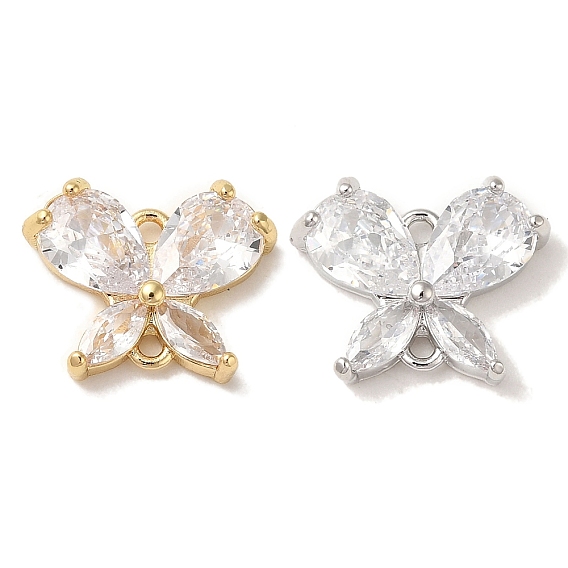 Латунные подвески из прозрачного кубического циркония, без кадмия, без никеля и без свинца, ссылки бабочки