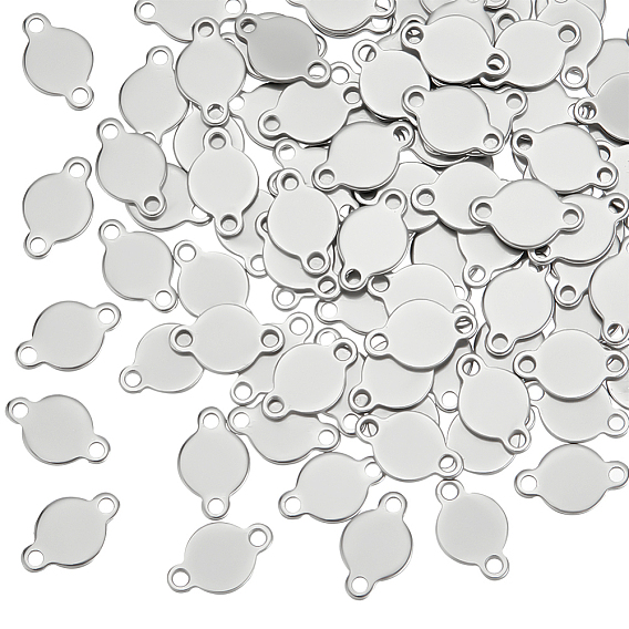 100шт 304 подвески из нержавеющей стали, плоские круглые ссылки