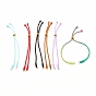 Braided Nylon Thread Braided Cord Bracelet, with Ion Plating(IP) 202 Stainless Steel Beads, for Slider Bracelets Making