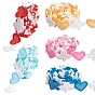 10 Yards 5 Colors Heart Embroidered Polyester Ribbon, Edge Trim Ribbon, for DIY Sewing Supplies