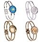 DIY Bangles Making, with Brass Bangle Makings, Bangle Blanks and Transparent Glass Cabochons, Half Round/Dome