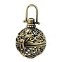 Round Brass Hollow Cage Pendants, For Chime Ball Pendant Necklaces Making, Cadmium Free & Nickel Free & Lead Free, 38x28mm, Hole: 6x6mm