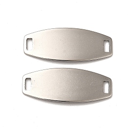 201 Stainless Steel Connector Charms, Curved Oval Links