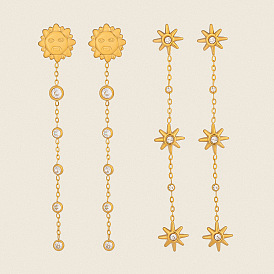 304 серьги из нержавеющей стали из нержавеющей стали, с четким кубического циркония, реальный 18 k позолоченный