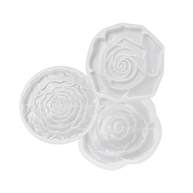 Rose Flower Coaster Food Grade Silicone Mold, Resin Casting Molds, for UV Resin, Epoxy Resin Craft Making