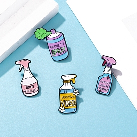 Spray Bottle Enamel Pins, Alloy Brooch for Backpack Clothes