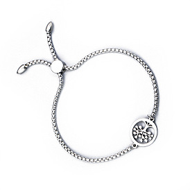 Stainless Steel Tree of Life Adjustable Bracelet for Men - Fashion Accessory