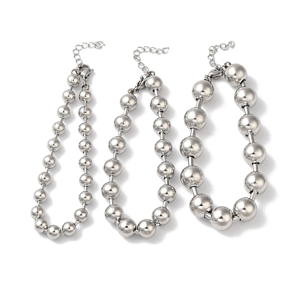 304 женские браслеты-цепочки с бусинами из нержавеющей стали